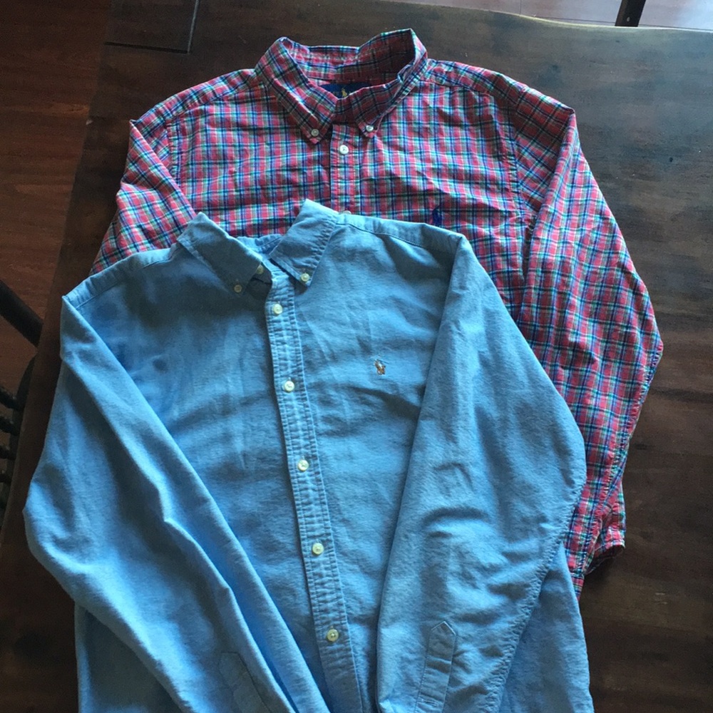 2 boys long sleeves Ralph Lauren Shirts size 18